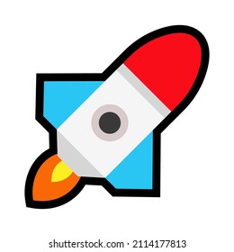 Rocket flat icon isolated on white background