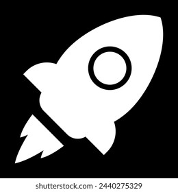 Rocket flat icon. Rocket launch. Modern startup symbol. Vector illustration.