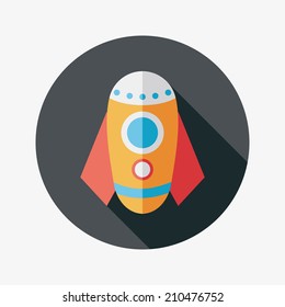 Rocket flat icon with long shadow,eps10