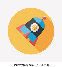 Rocket flat icon with long shadow,eps10