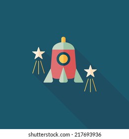 Rocket flat icon with long shadow,eps10