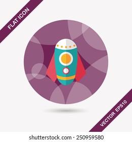 Rocket flat icon with long shadow,eps10