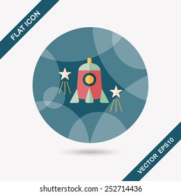 Rocket flat icon with long shadow,eps10