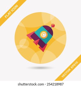 Rocket flat icon with long shadow,eps10
