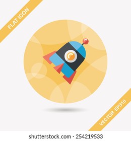 Rocket flat icon with long shadow,eps10
