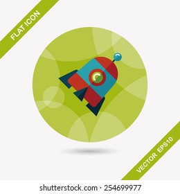 Rocket flat icon with long shadow,eps10