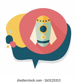 Rocket flat icon with long shadow,eps10