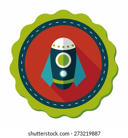 Rocket flat icon with long shadow,eps10