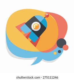 Rocket flat icon with long shadow,eps10