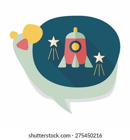 Rocket flat icon with long shadow,eps10