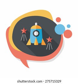 Rocket flat icon with long shadow,eps10