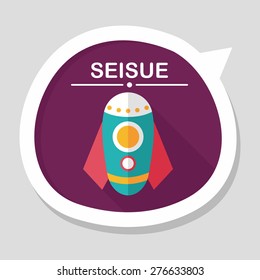 Rocket flat icon with long shadow,eps10