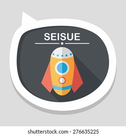 Rocket flat icon with long shadow,eps10