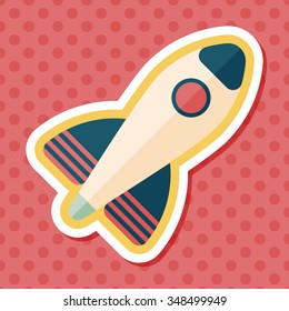 Rocket flat icon with long shadow,eps10