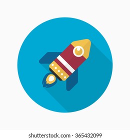 Rocket flat icon with long shadow,eps10,