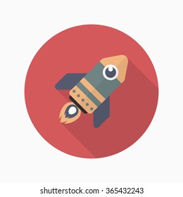 Rocket flat icon with long shadow,eps10,