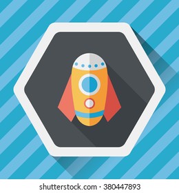 Rocket flat icon with long shadow,eps10