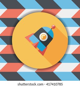Rocket flat icon with long shadow,eps10