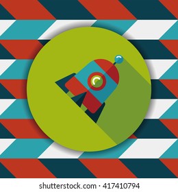 Rocket flat icon with long shadow,eps10