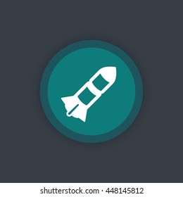 Rocket flat icon, missile sign, vector illustration
