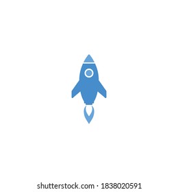 icono plano del cohete, signo del cohete y vector de símbolo Diseño