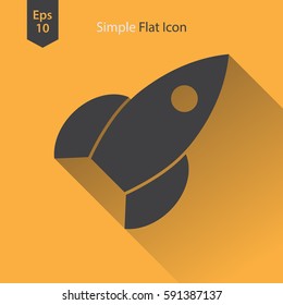 Rocket Flat Icon. Simple Sign Of Spaceship. Smart Symbol. Vector Illustration