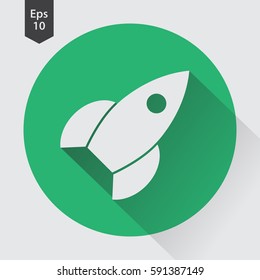 Rocket Flat Icon. Simple Sign Of Spaceship. Smart Symbol. Vector Illustration