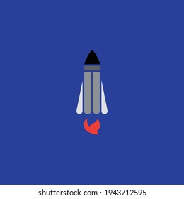 Rocket flat icon. Simple style fast speed symbol. Space ship sign. Logo design element. T-shirt printing. eps10. Vector for sticker.