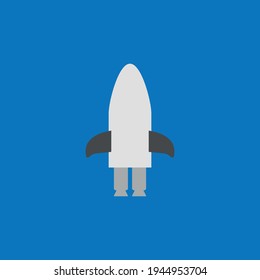 Rocket flat icon. Simple style fast speed symbol. Logo design element. T-shirt printing. eps10. Vector for sticker.