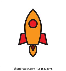 Rocket Flat Icon Vector Logo Template Illustration