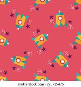 Rocket flat icon,eps10 seamless pattern background