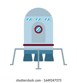 Rocket flat style icon of Space futuristic cosmos outside universe astronomy adventure and exploration theme Vector illustration