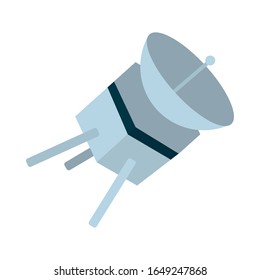 Rocket flat style icon of Space futuristic cosmos outside universe astronomy adventure and exploration theme Vector illustration