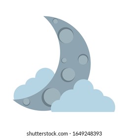 Rocket flat style icon of Space futuristic cosmos outside universe astronomy adventure and exploration theme Vector illustration