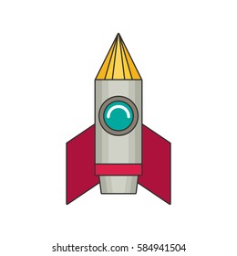 Rocket flat vector