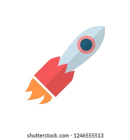rocket flat vector icon