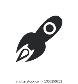 rocket flat vector icon