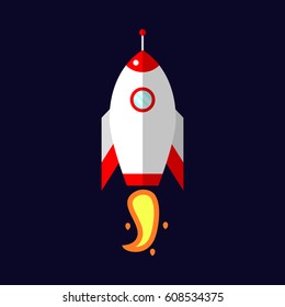 rocket, flat vector icon Eps10