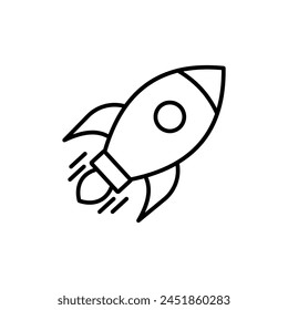Rocket flat vector icon on white background