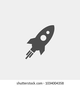Rocket flat vector icon. Speed flat vector icon