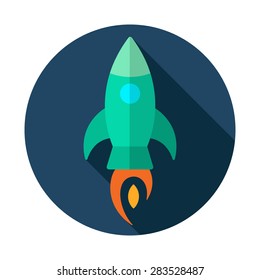 Rocket flat. Vector Illustration