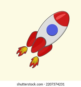 Rocket flaying, rocket ship, vector free, transport icon.