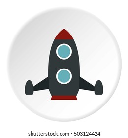 Rocket flies icon. Flat illustration of rocket flies vector icon for web