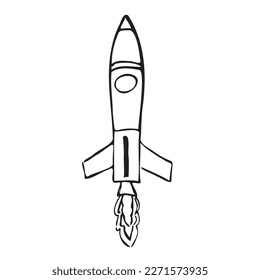 a rocket flies into space. business growth concept