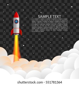Rocket flies into space. Vector illustration