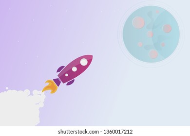 rocket flies to the moon