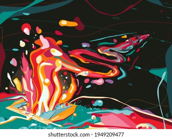 rocket flight into outer space