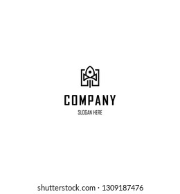 Rocket Flight Line Minimalist Abstract Creative Modern Business Logo