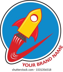 Rocket Fly Logo Vector Design