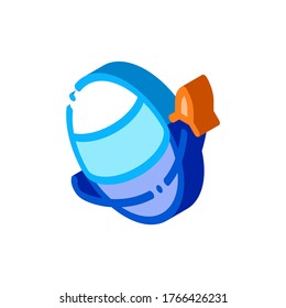 Rocket Fly Round Planet Icon Vector. Isometric Rocket Fly Round Planet sign. color isolated symbol illustration